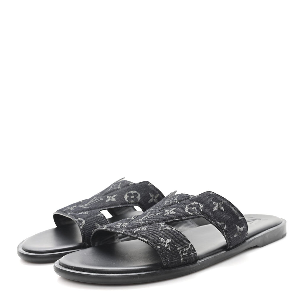 Louis Vuitton - Monogram Denim LV Oasis Mules 8.5 Black