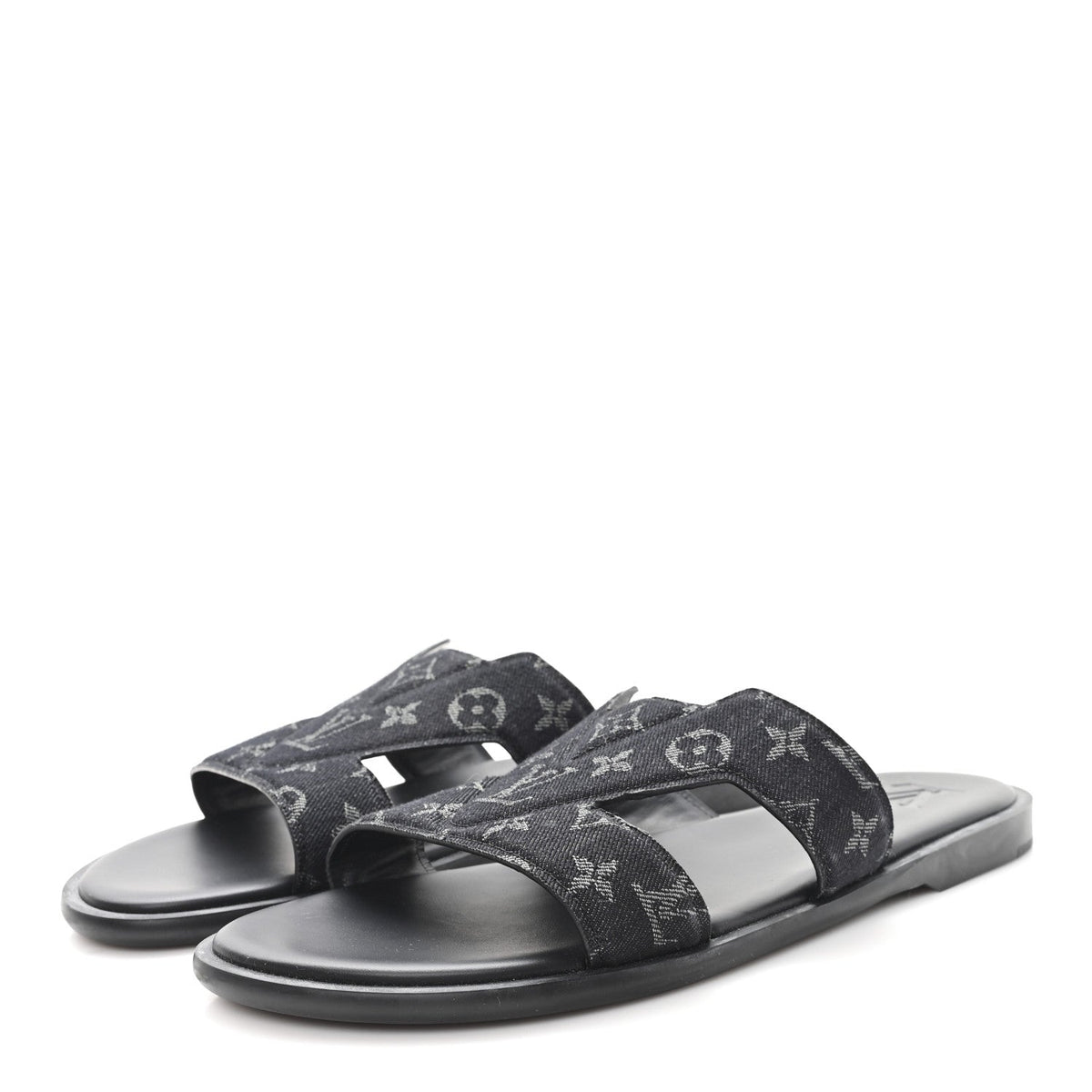 Louis Vuitton - Monogram Denim LV Oasis Mules 8.5 Black
