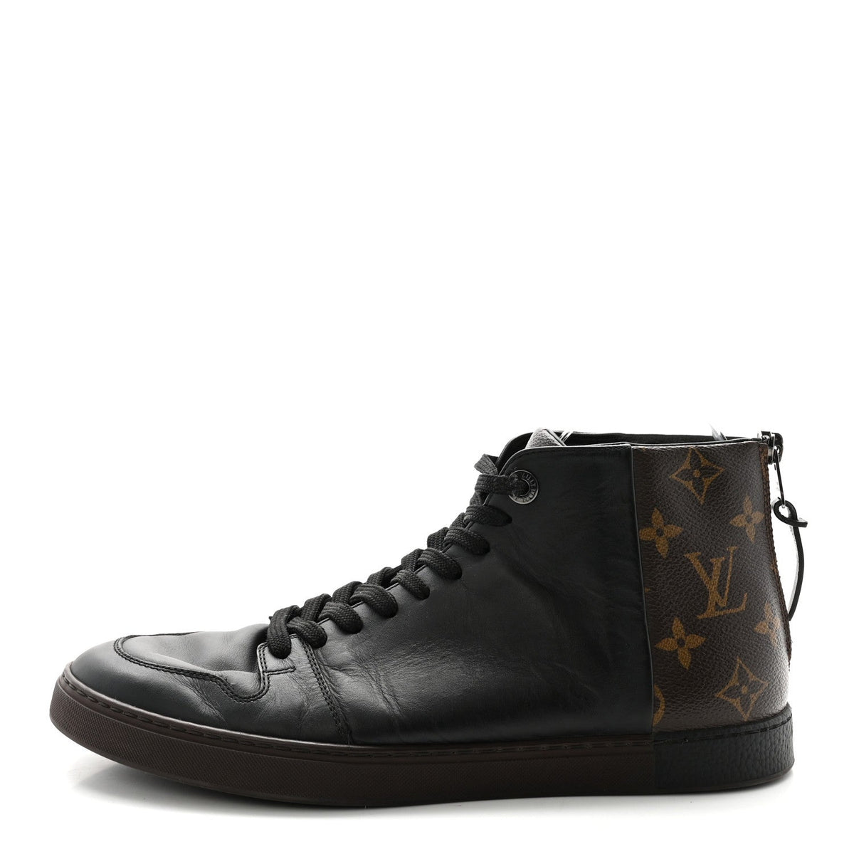 Louis Vuitton - Calfskin Monogram Line-Up Sneaker Boot 6 Black