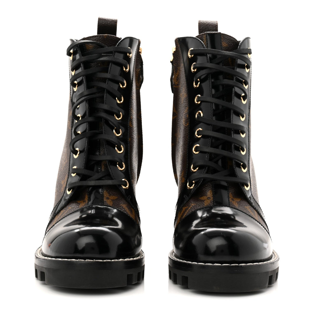 Louis Vuitton - Patent Calfskin Monogram Star Trail Ankle Boots