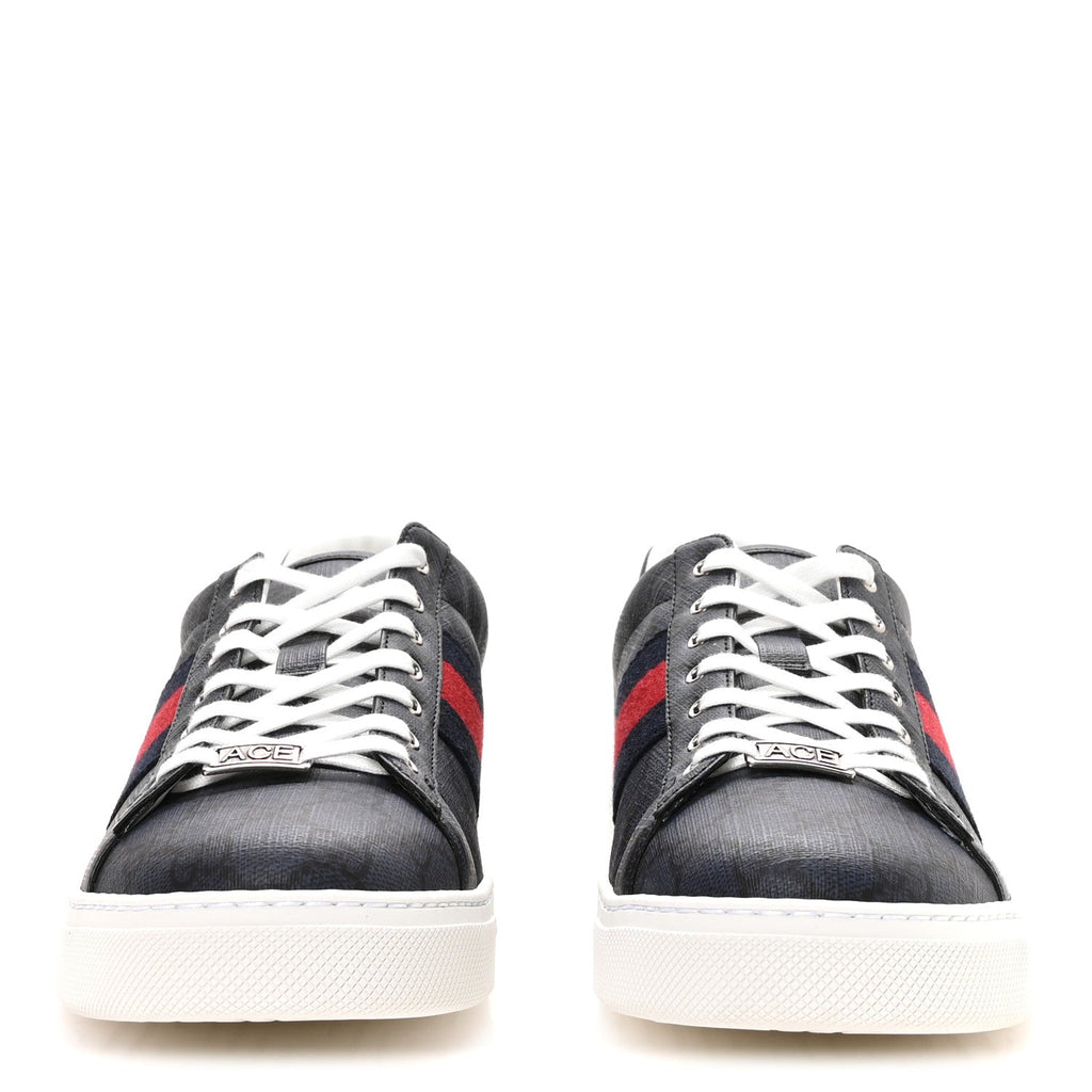 Gucci - GG Supreme Monogram Web New Ace Sneakers 9.5 Dark Blue