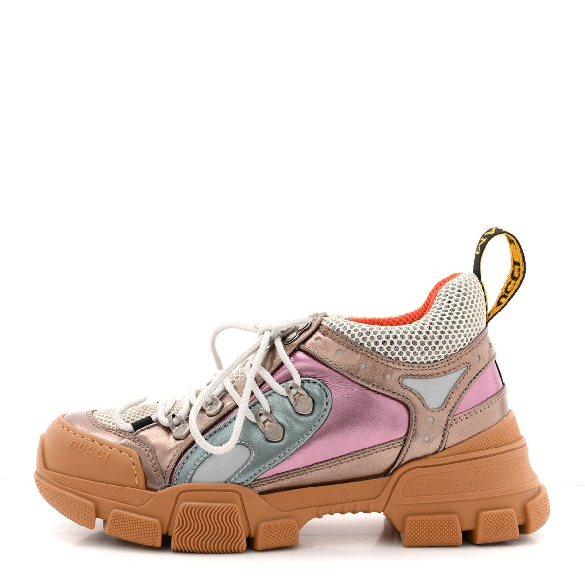 Gucci - X SEGA Metallic Calfskin Mesh Flashtrek Sneakers