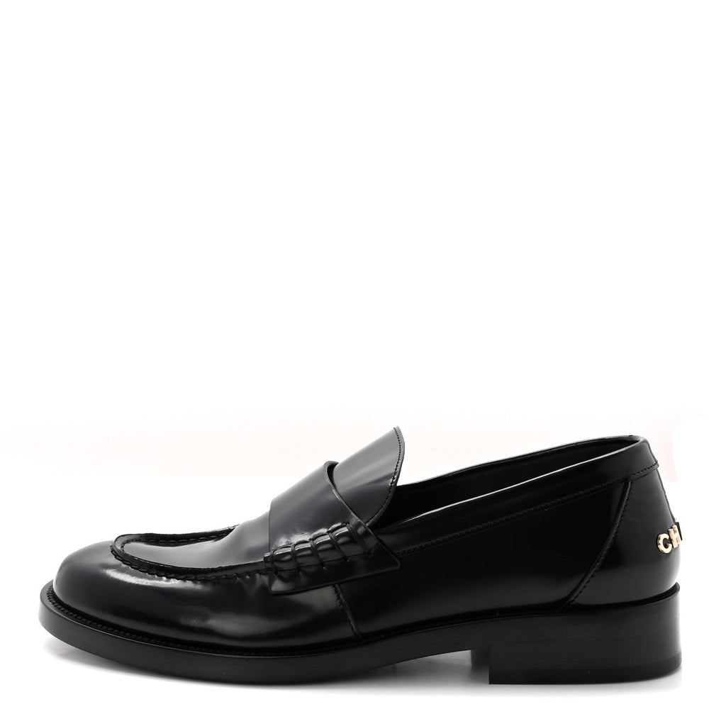 Chanel - Shiny Calfskin Logo Loafers