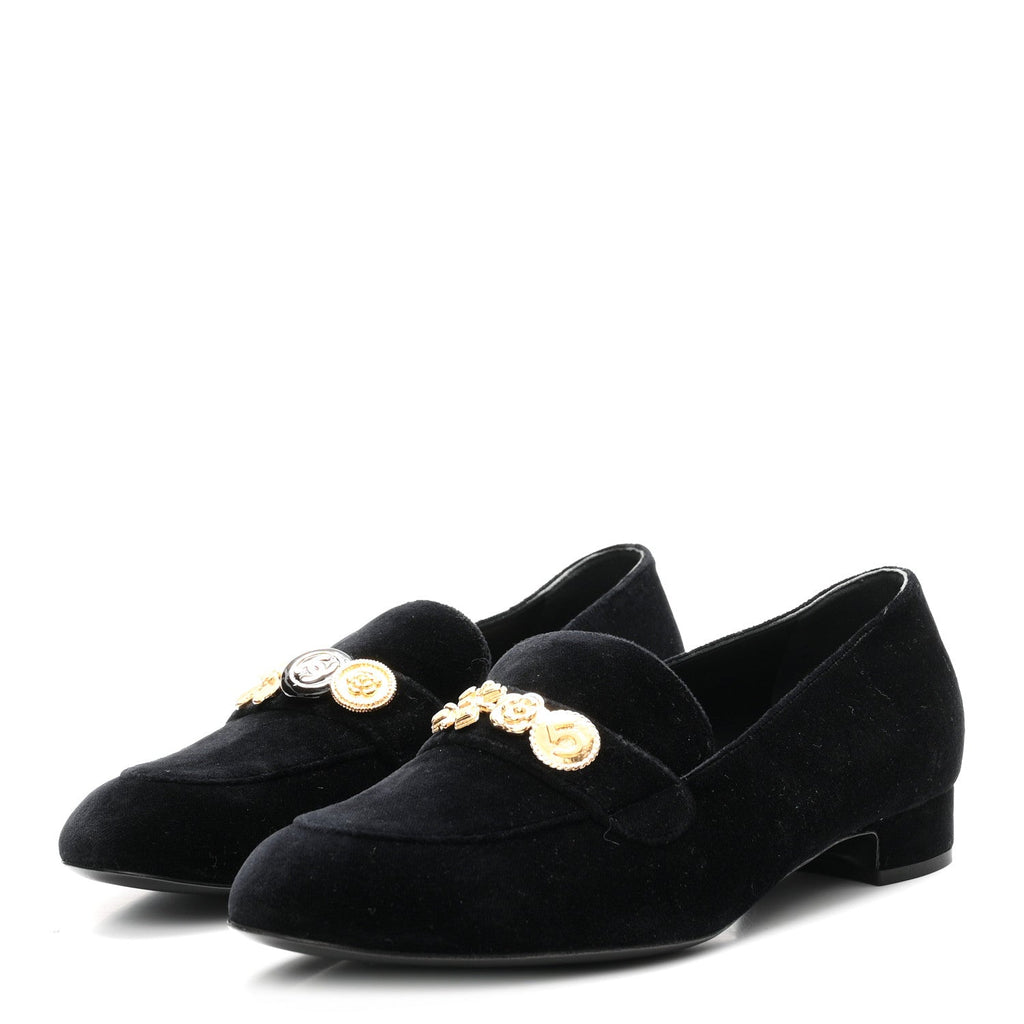Chanel - Velvet Moccasin Loafers