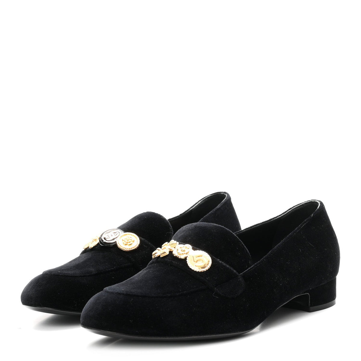Chanel - Velvet Moccasin Loafers