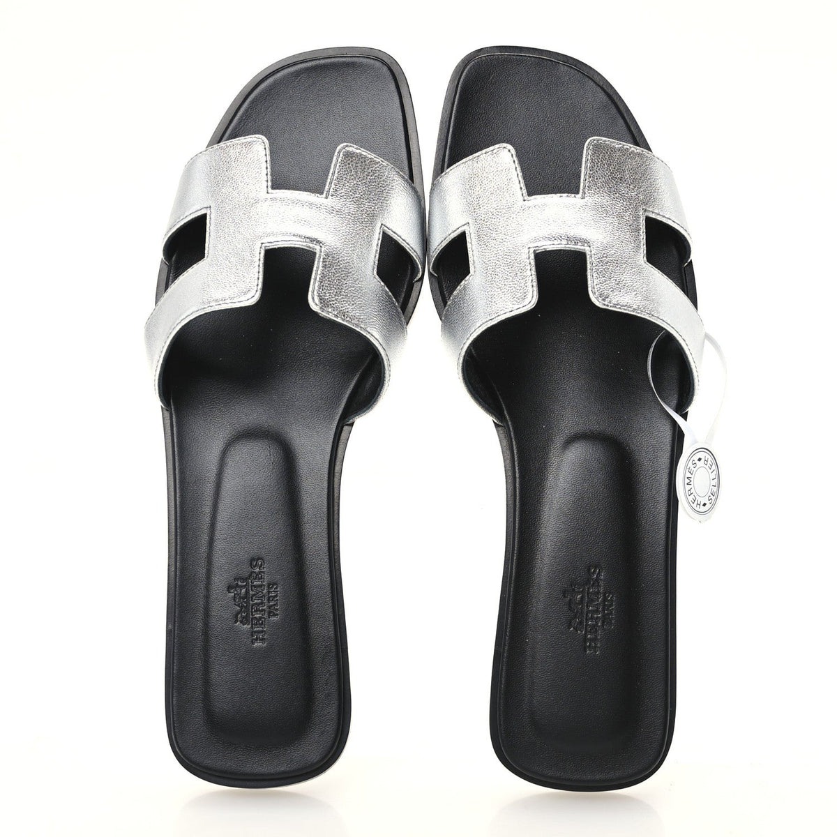 Hermès - Metallic Chevre Oran Sandals
