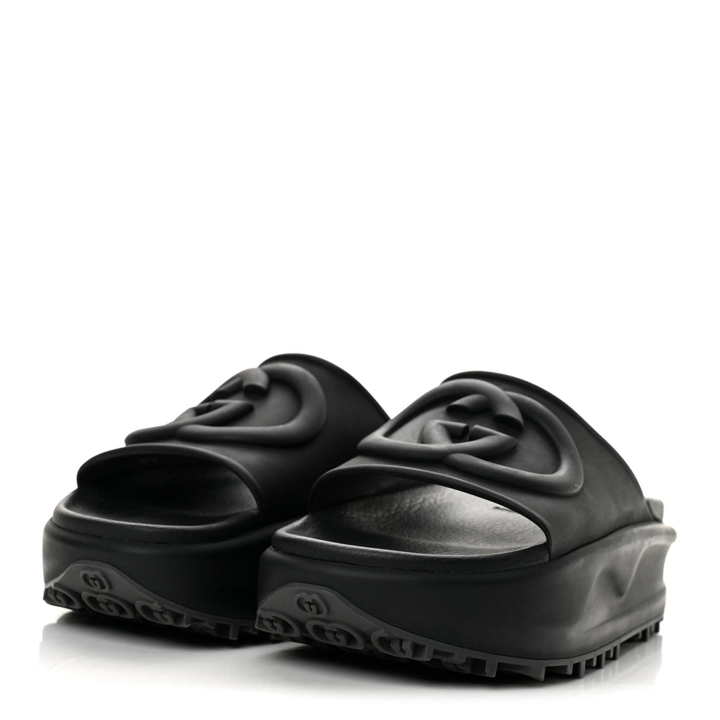 Gucci - Soft Rubber Interlocking G Platform 42mm Slide Sandals