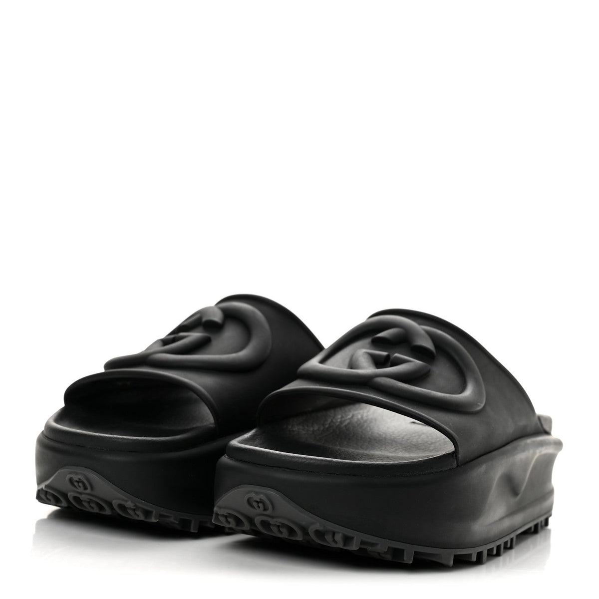 Gucci - Soft Rubber Interlocking G Platform 42mm Slide Sandals