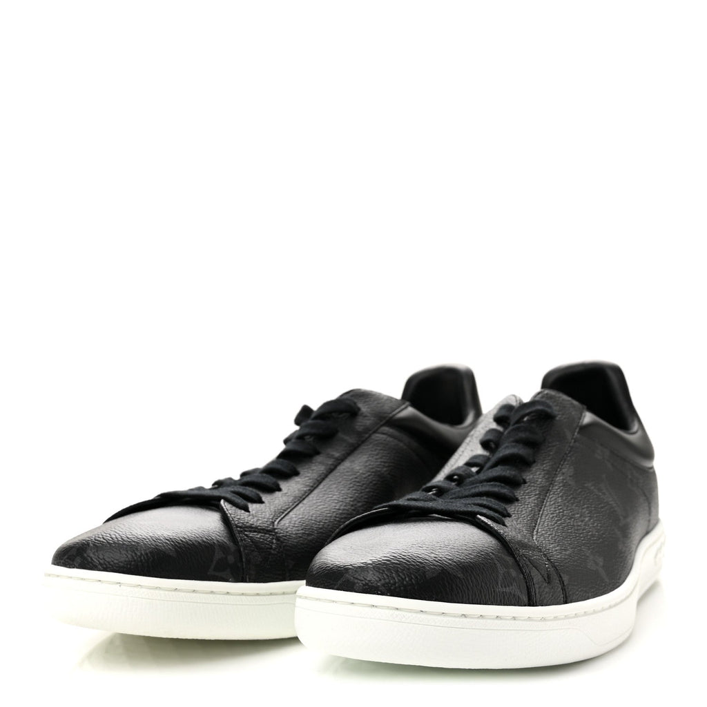 Louis Vuitton - Calfskin Monogram Eclipse Luxembourg Sneakers 10 Black