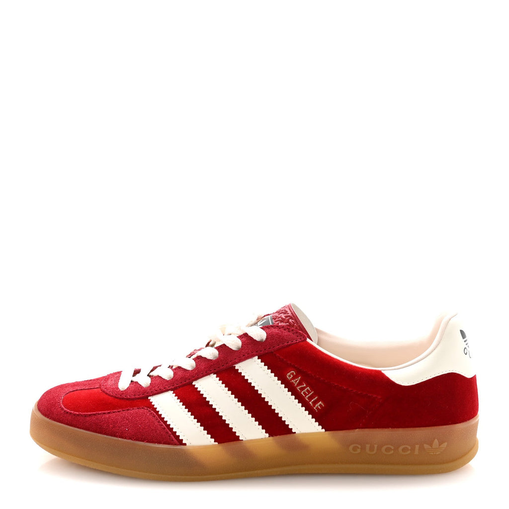 Gucci - X ADIDAS Softy Velvet Suede Madeira Demetra Gazelle Sneakers 8 Vulcanic Red Off White Hibiscus Red