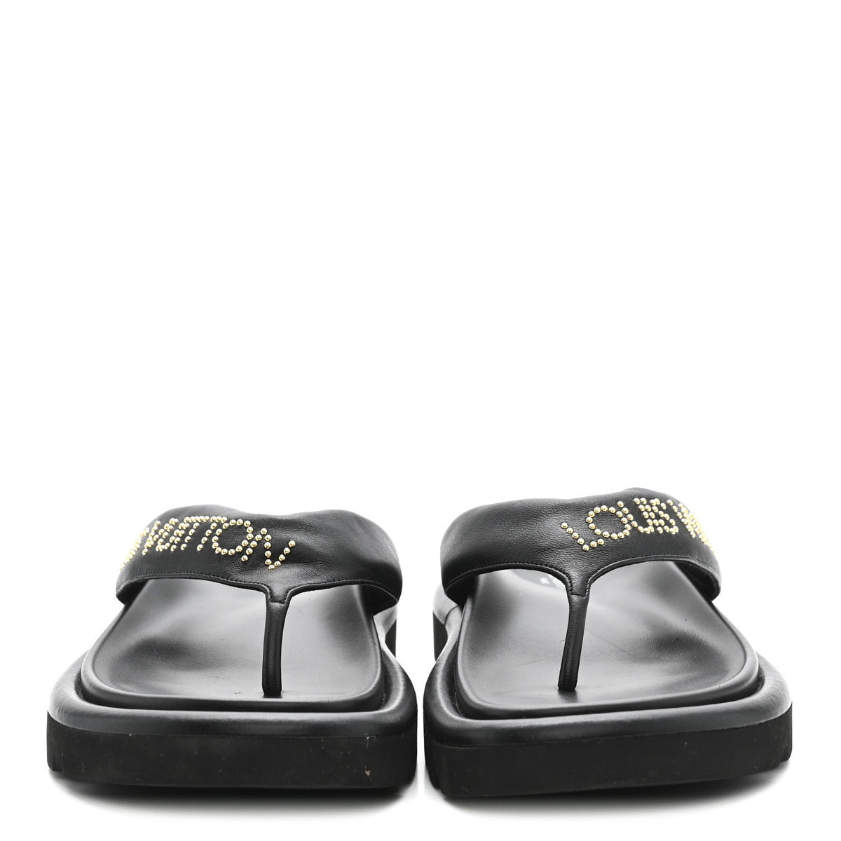 Louis Vuitton - Calfskin Logo Studded Pillow Flat Thong Sandals
