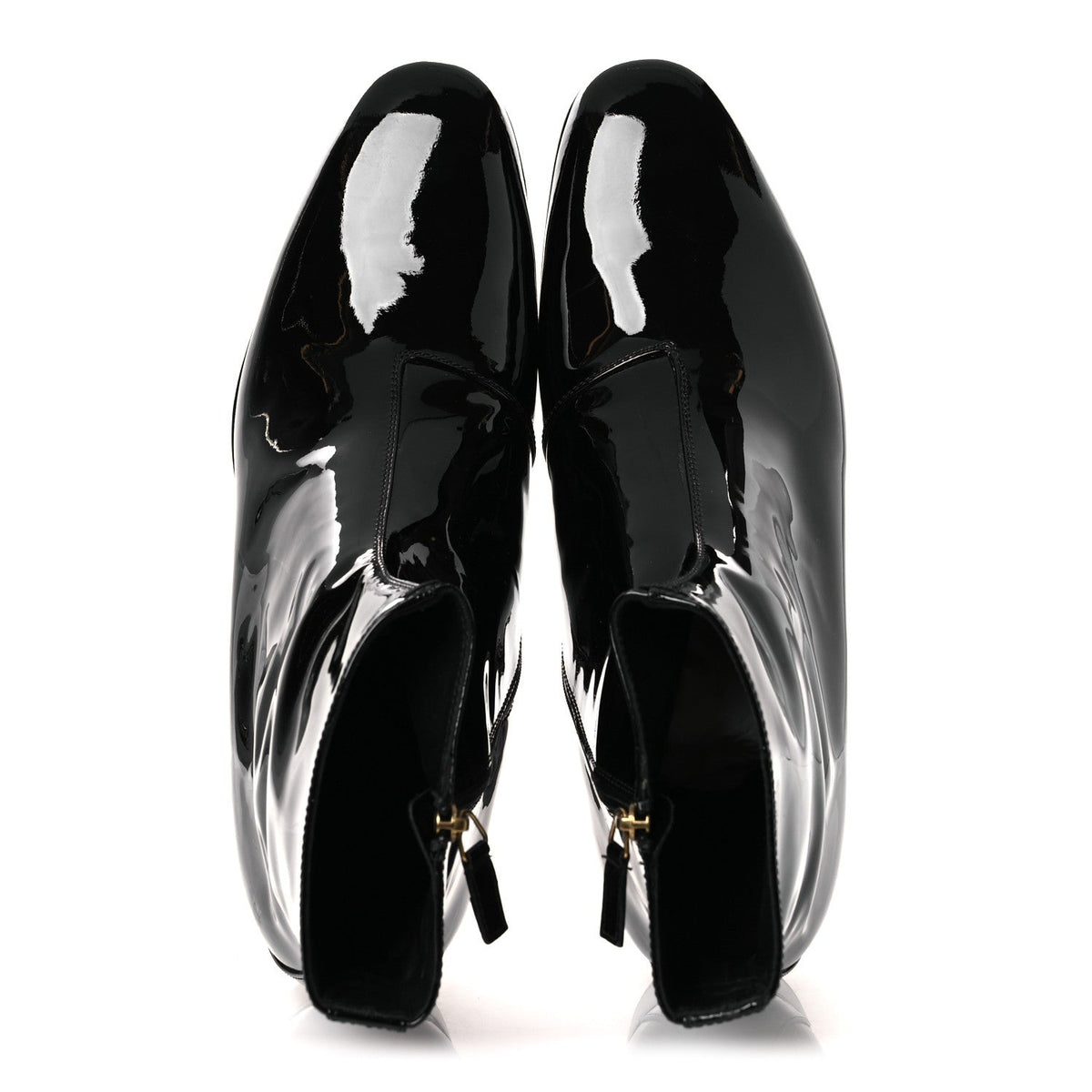 Gucci - Patent Calfskin GG Lois Bee Men’s Ankle Booties 13 Black