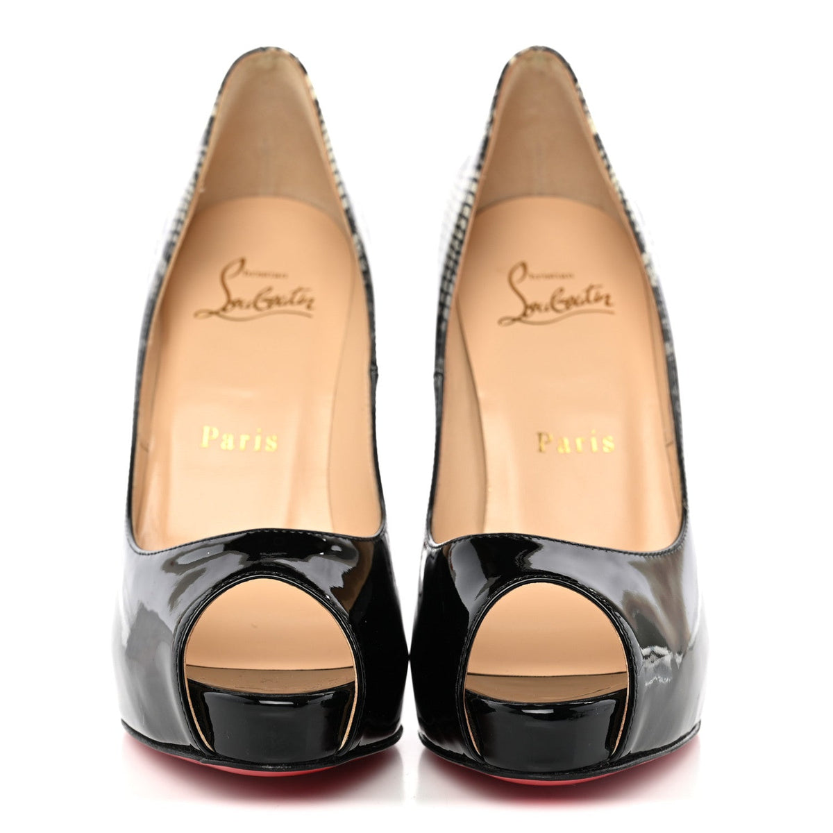Christian Louboutin - Patent Degrade Snakeskin Printed New Very Prive 120 Peep Toe Pumps