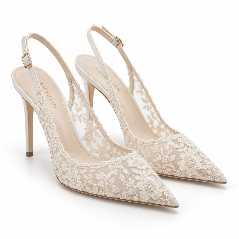AVÉRON - Fleurette Lace Slingback