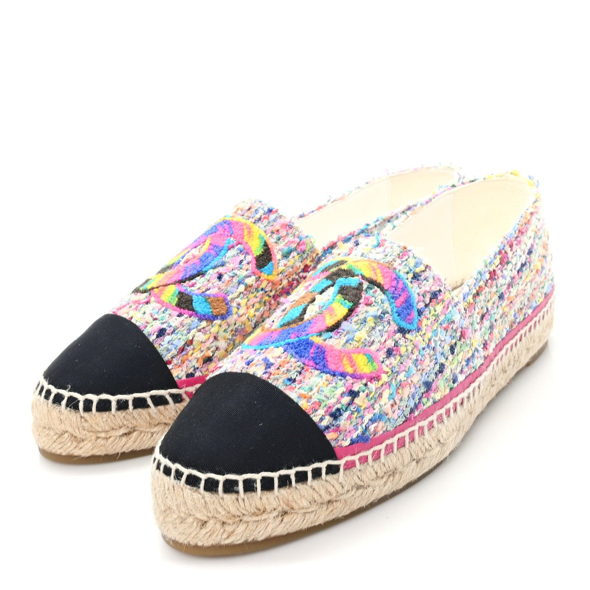 Chanel - Cotton Tweed Grosgrain CC Espadrilles