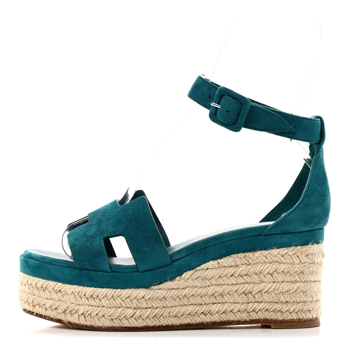 Hermès - Suede Goatskin Elda Espadrille Wedge Sandals