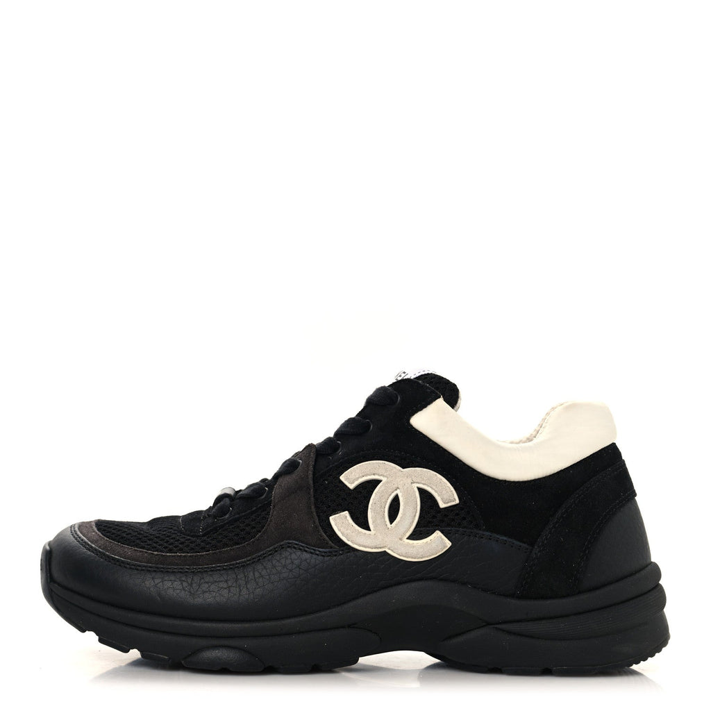 Chanel - Mesh Suede Grained Calfskin CC Sneakers