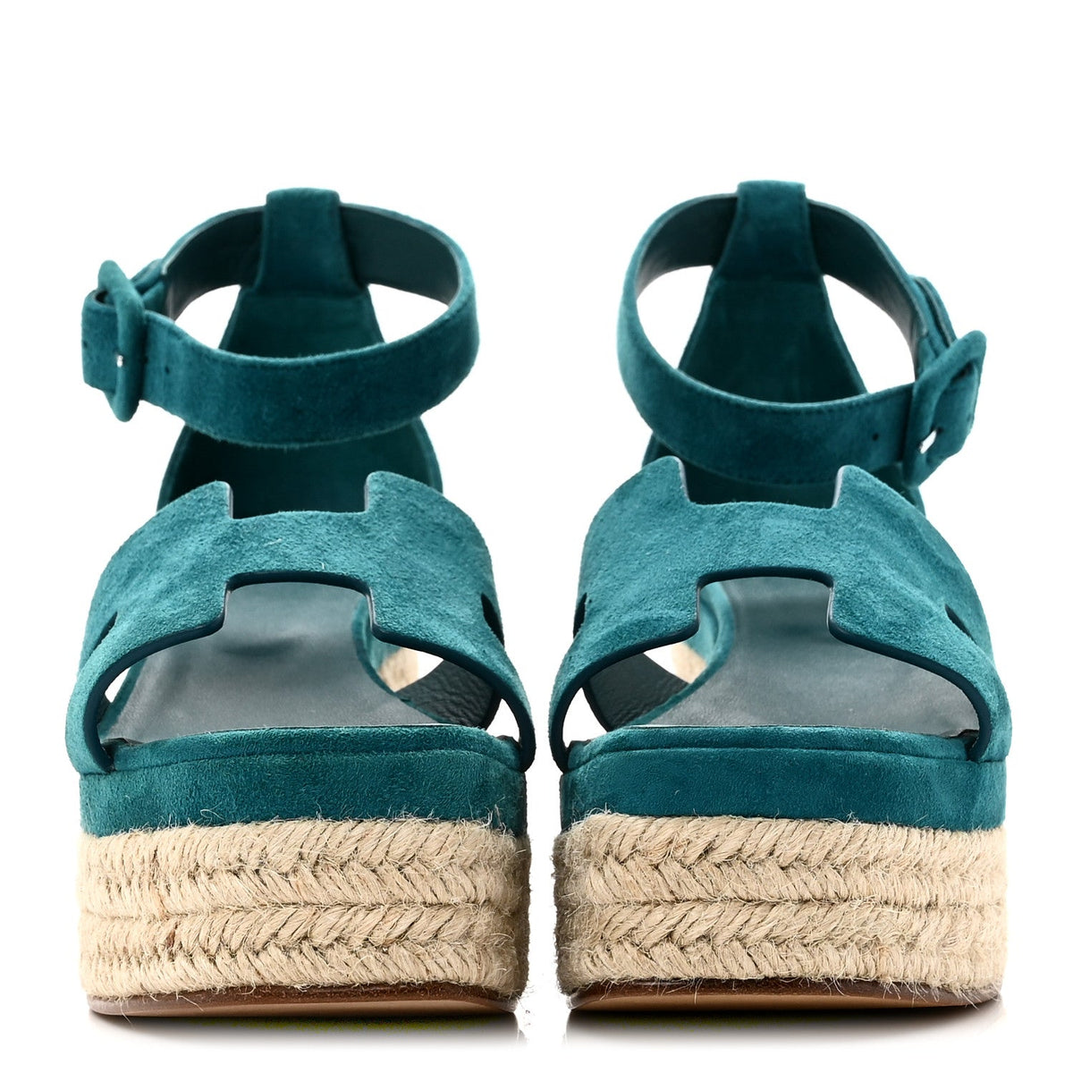Hermès - Suede Goatskin Elda Espadrille Wedge Sandals