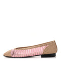 Chanel - Raffia Cap Toe Ballerina Flats