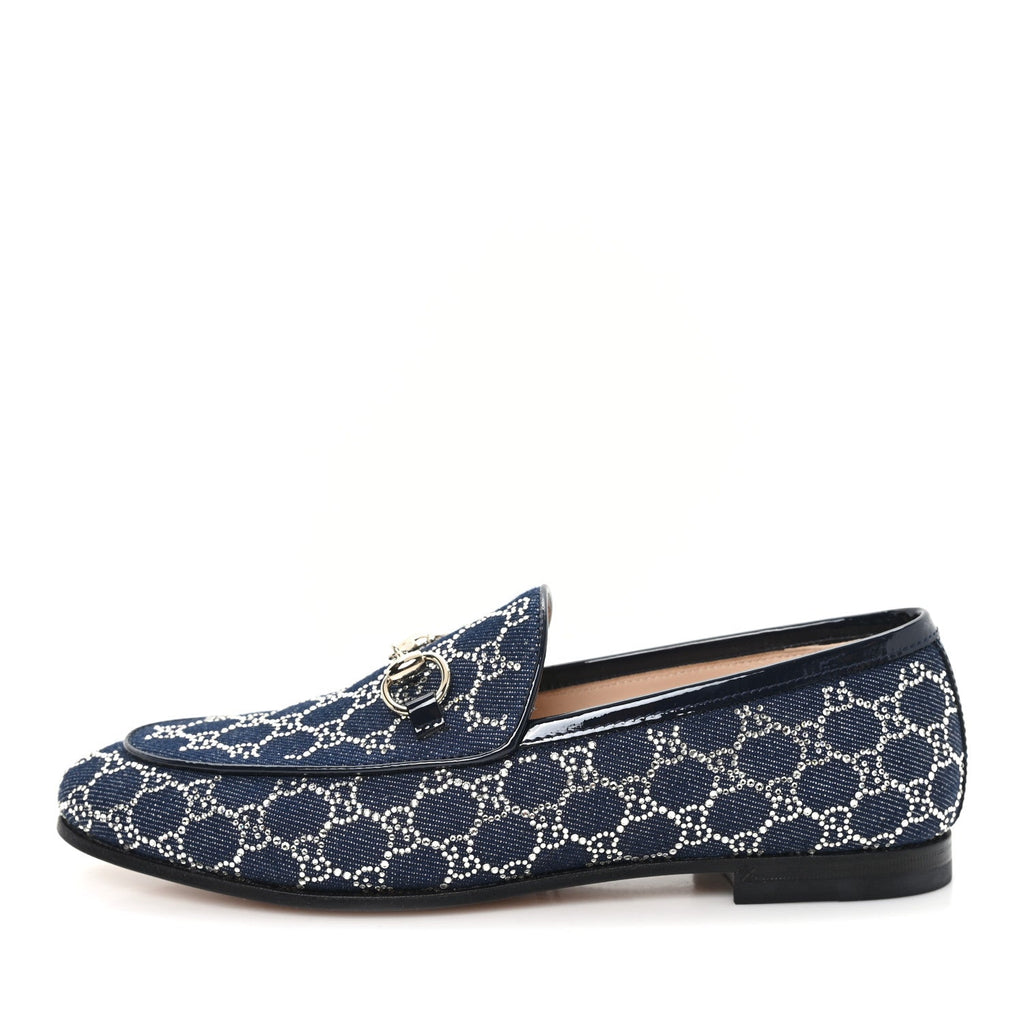 Gucci - New Denim Crystal GG Monogram 1953 Horsebit Jordaan Loafer