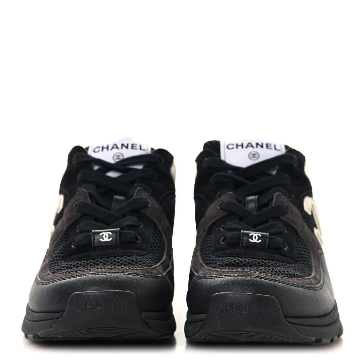 Chanel - Mesh Suede Grained Calfskin CC Sneakers