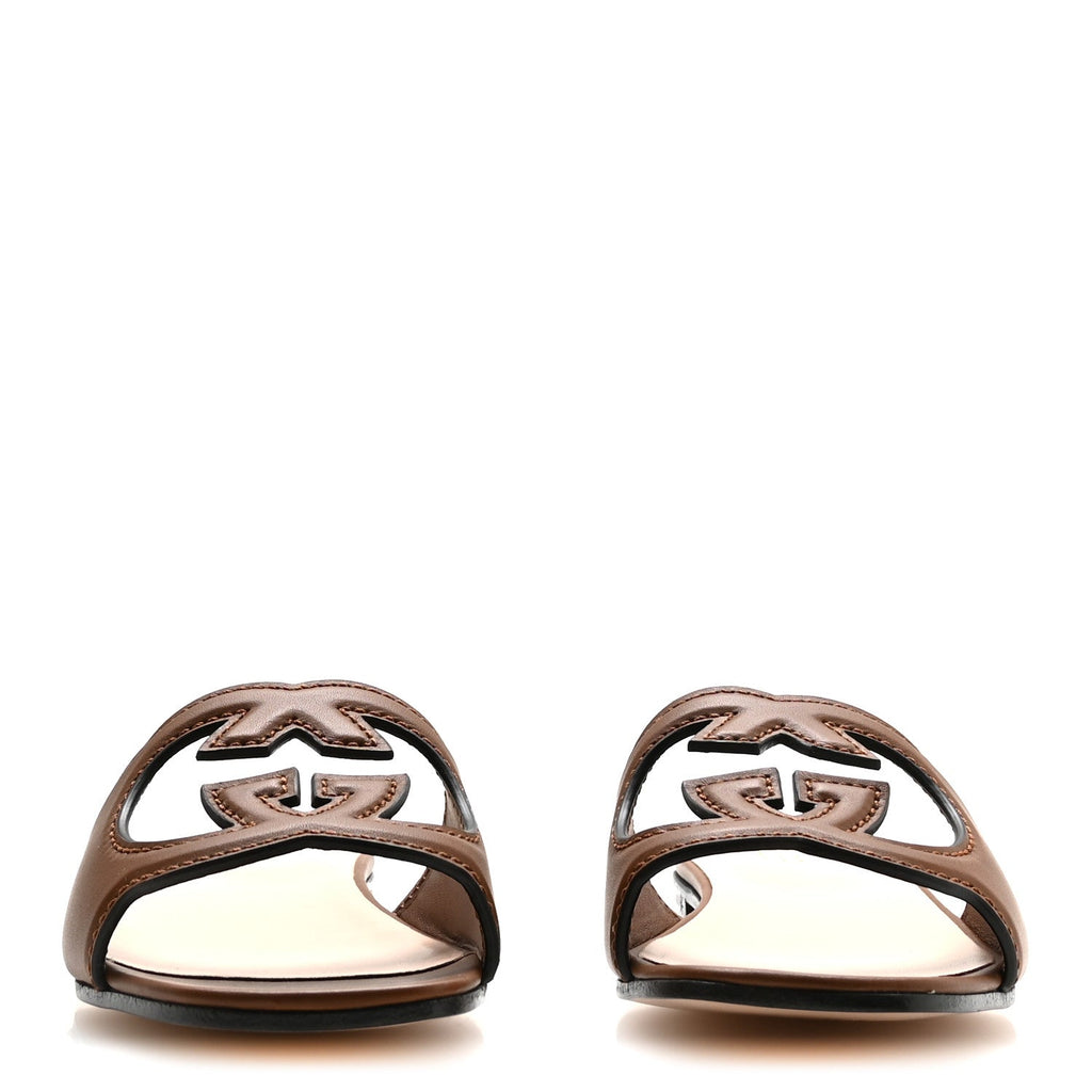 Gucci - Cosmos Softy Calfskin Interlocking G Cut Out Slide Sandals