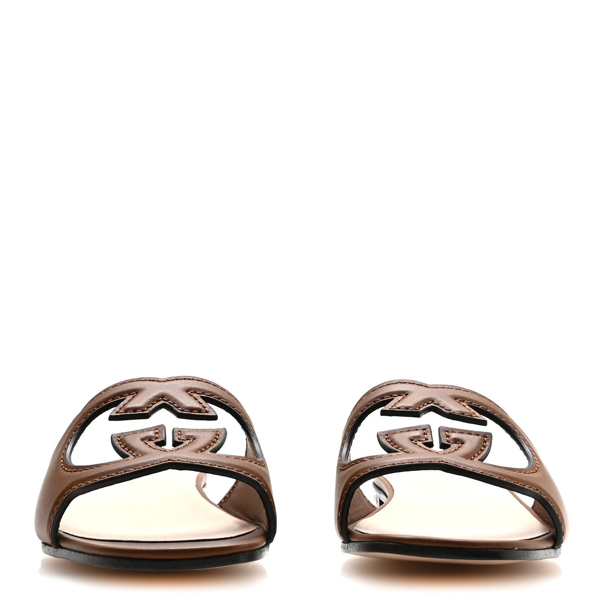Gucci - Cosmos Softy Calfskin Interlocking G Cut Out Slide Sandals
