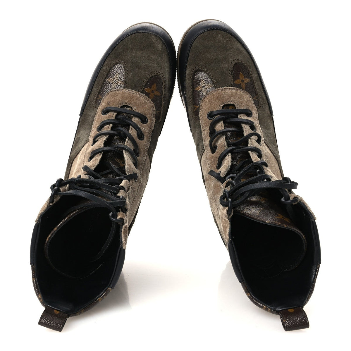 Louis Vuitton - Suede Calfskin Monogram Laureate Platform Desert Boots