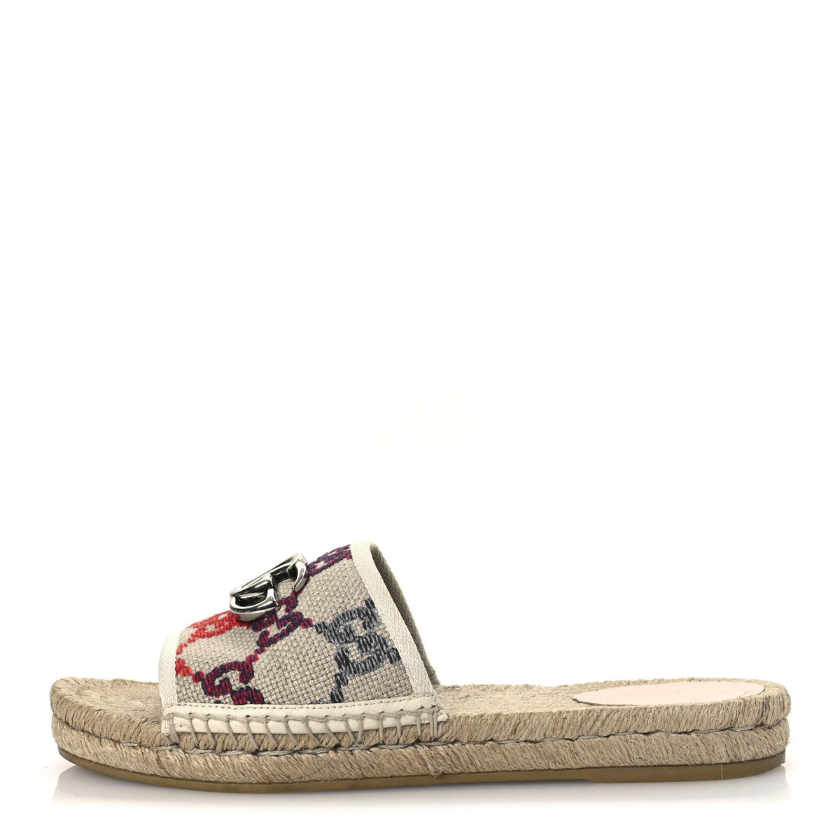 Gucci - Linen Psychedelic Mini GG Espadrille Slide Sandals