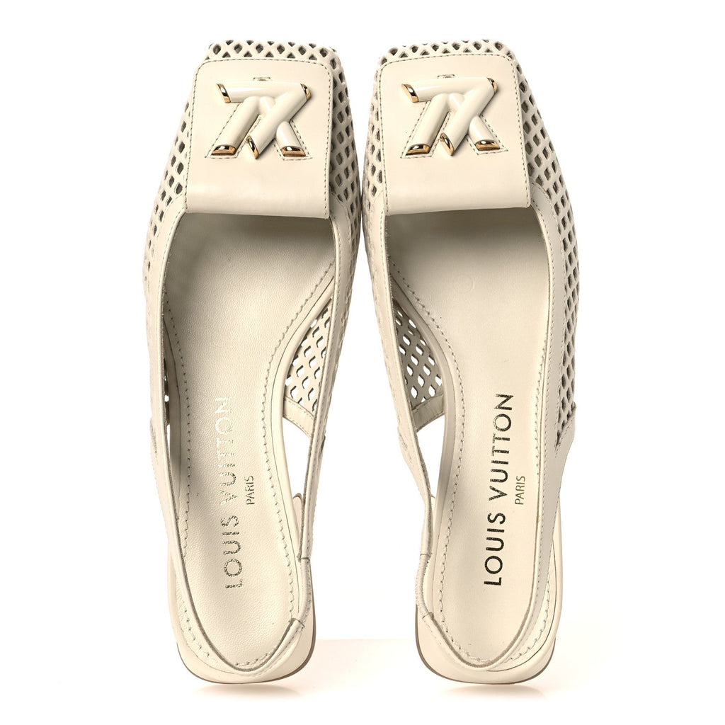 Louis Vuitton - Calfskin Perforated Shake Slingback Pumps