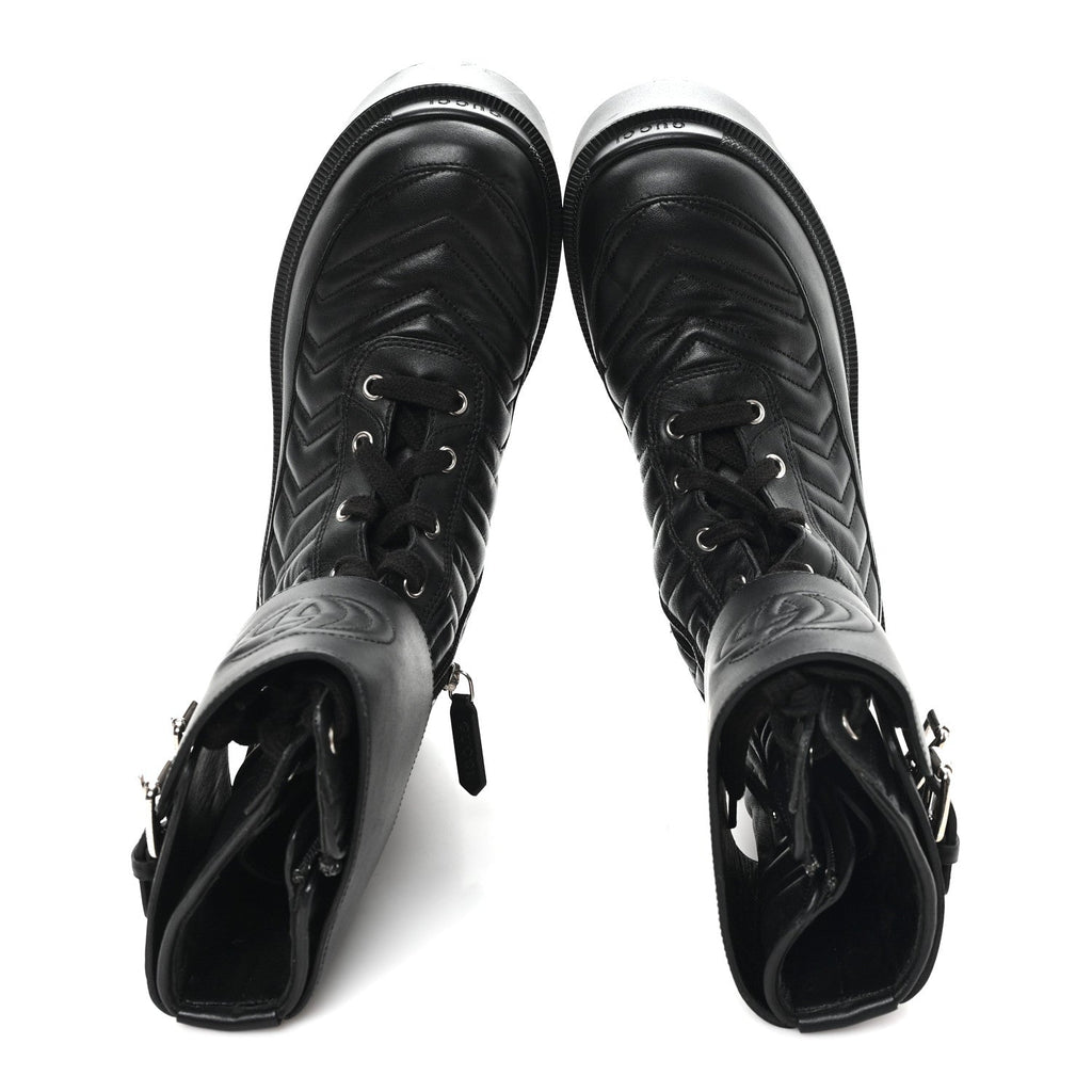 Gucci - Nappa Frances GG Matelasse Platform Combat Boots