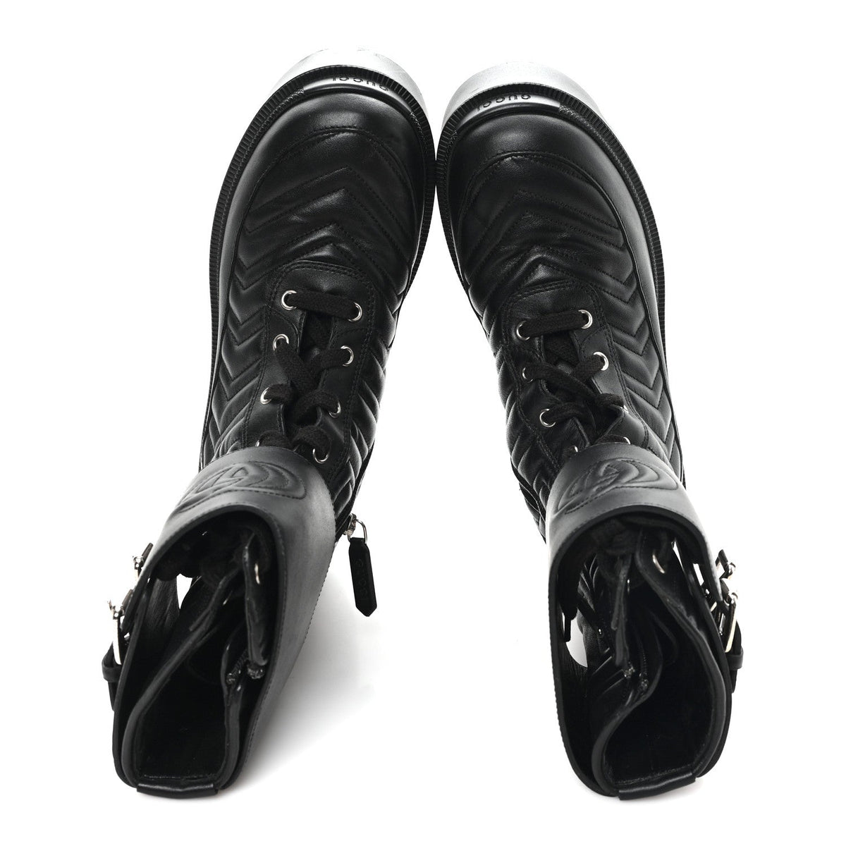 Gucci - Nappa Frances GG Matelasse Platform Combat Boots