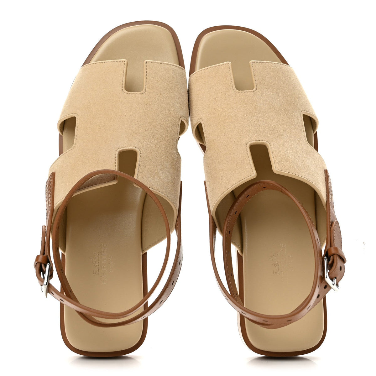 Hermès - Suede Goatskin Calfskin Genius Sandals