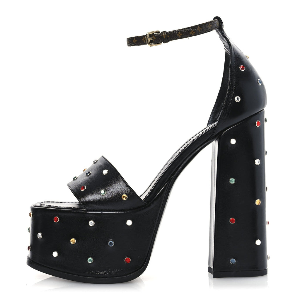 Louis Vuitton - Calfskin Studded Fame Platform Sandals