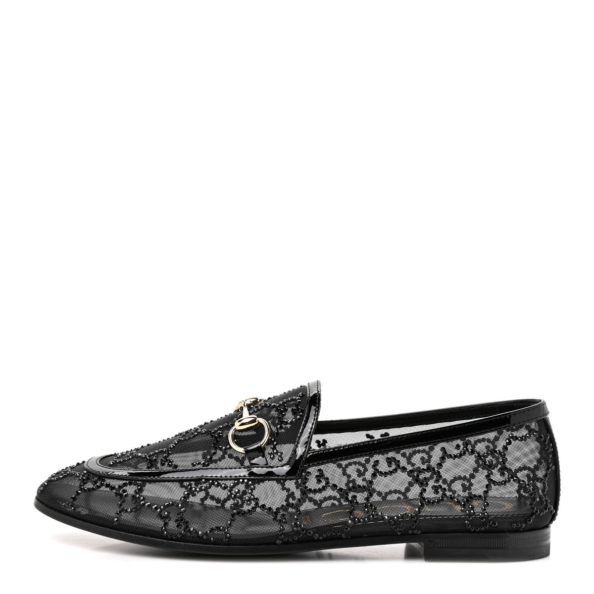 Gucci - Tela Retino Kid Scamosciato Crystal GG Monogram Jordaan Loafer
