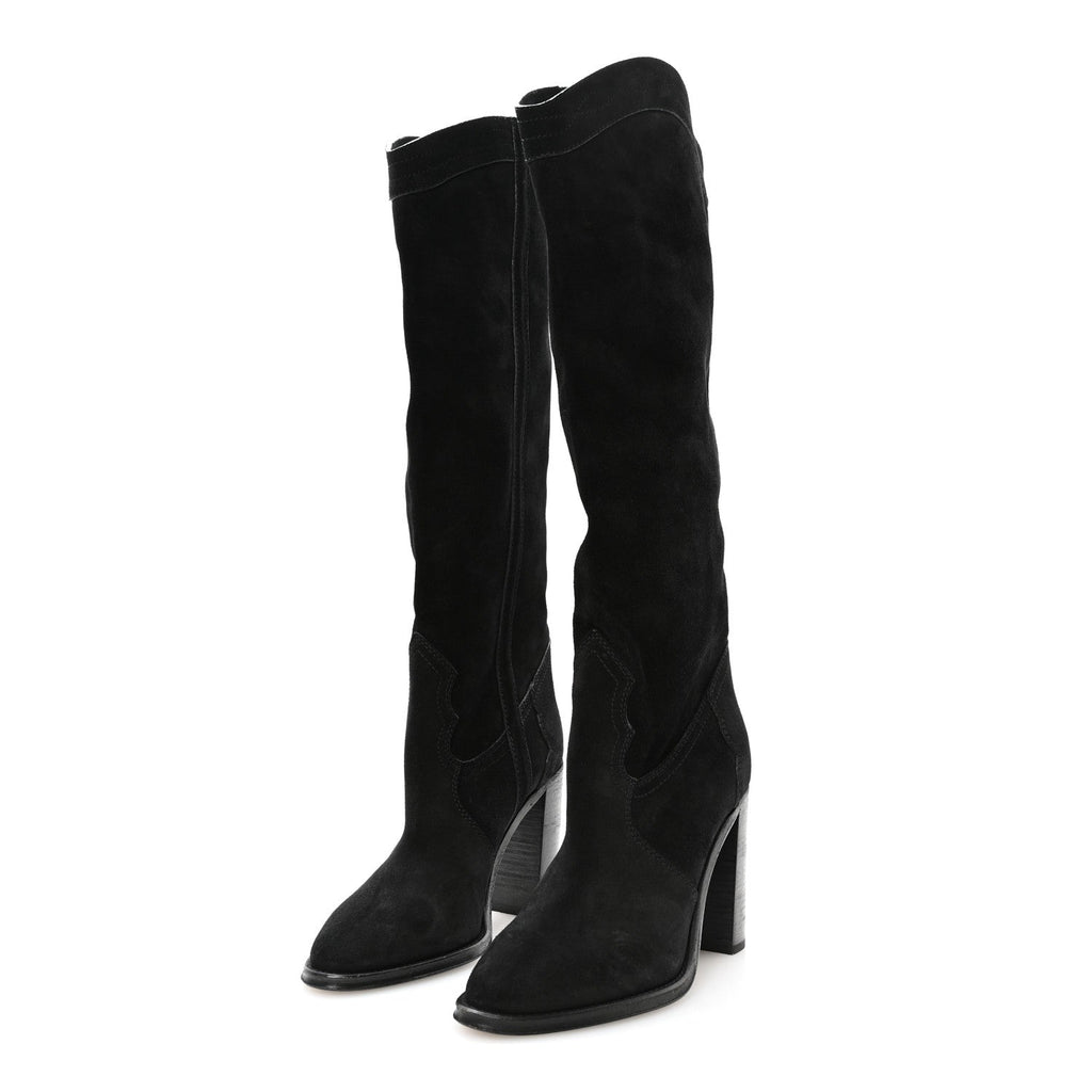 Saint Laurent - Kate 105 Western Knee High Boots - Black