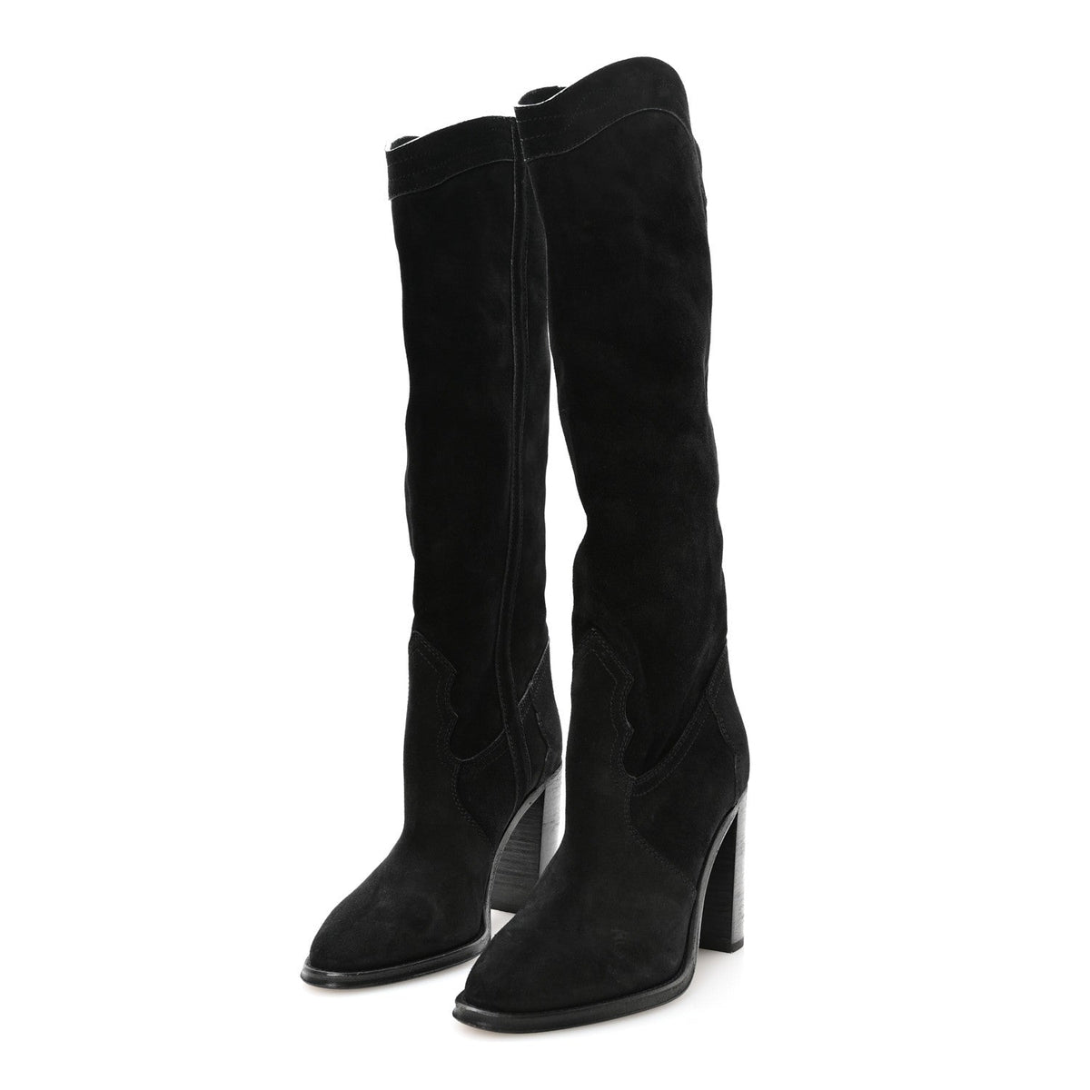 Saint Laurent - Kate 105 Western Knee High Boots - Black