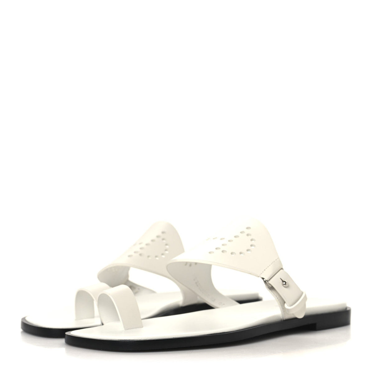 Hermès - Calfskin Perforated Hera Sandals