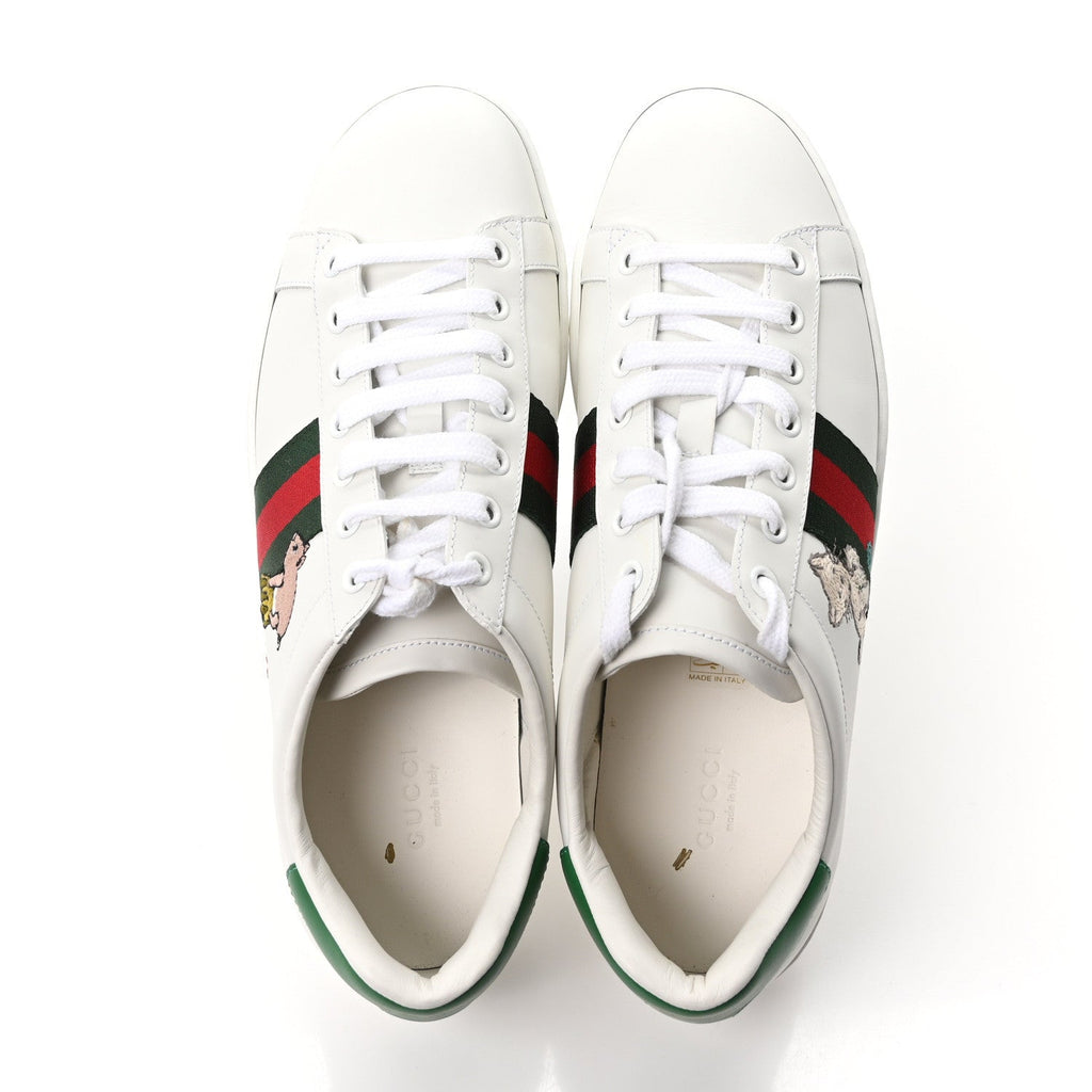 Gucci - Calfskin Web Embroidered Ace Sneakers