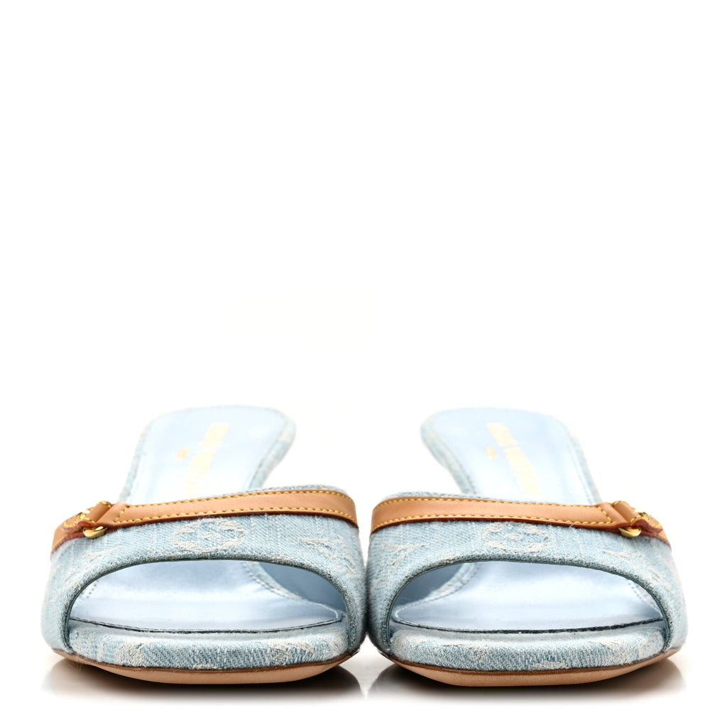 Louis Vuitton - Monogram Denim 6AM Mules - Light Blue