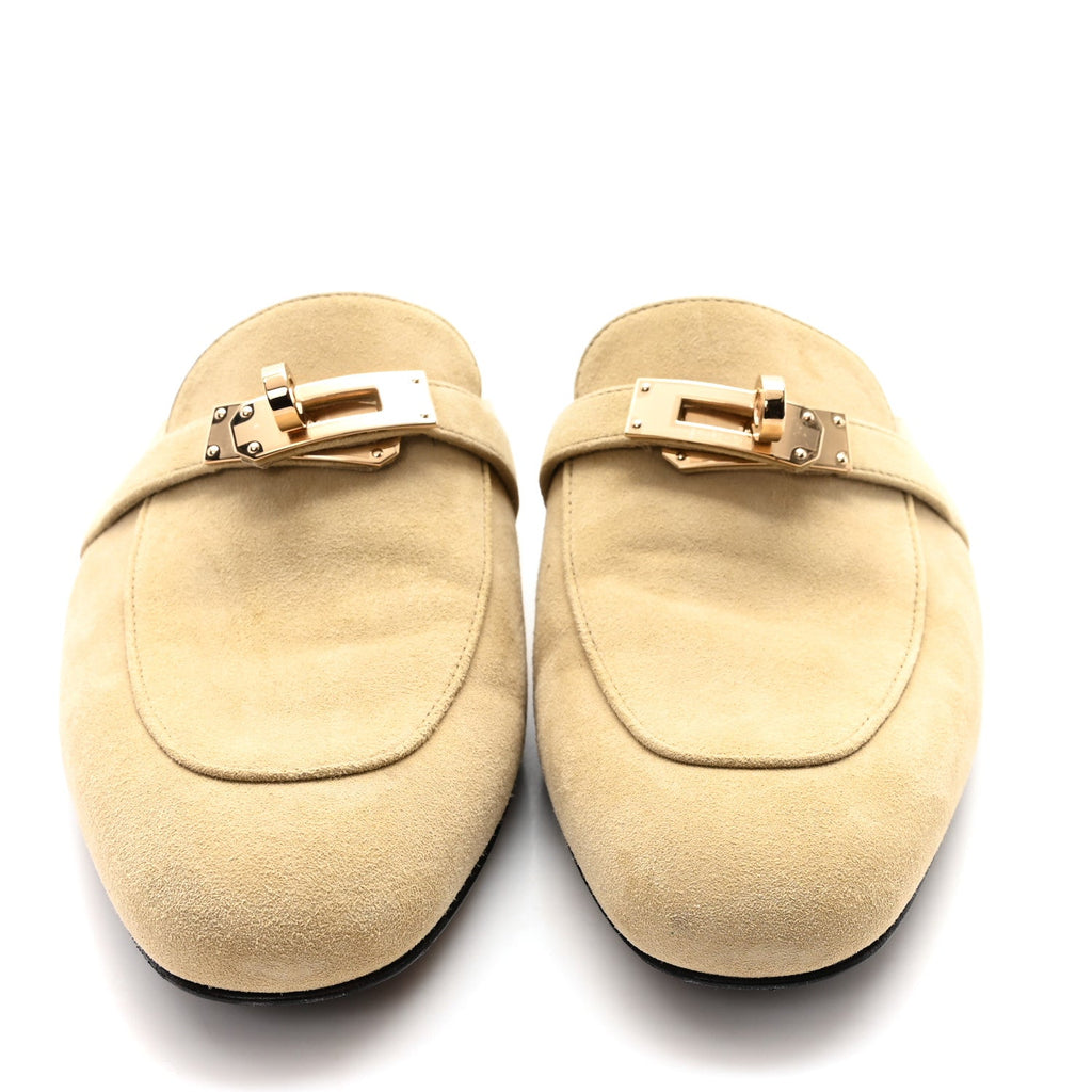 Hermès - Suede Goatskin Oz Mules