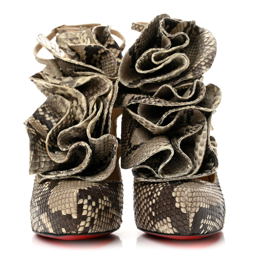 Christian Louboutin - Snakeskin Ruffle 120 Pumps
