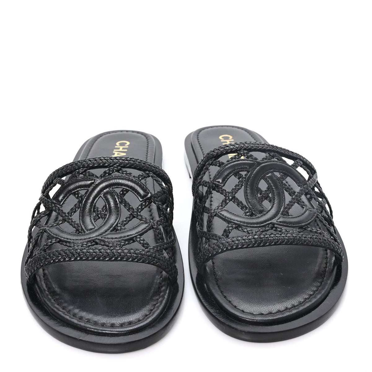 Chanel - Lambskin Braided CC Mules