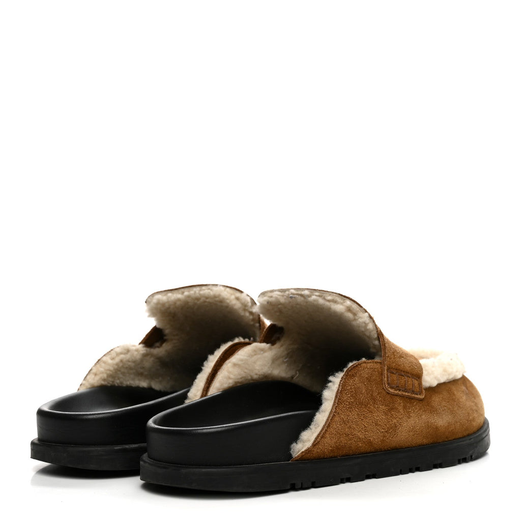 Hermès - Suede Goatskin Shearling Go Mules