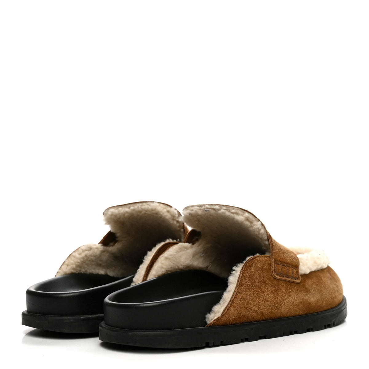 Hermès - Suede Goatskin Shearling Go Mules