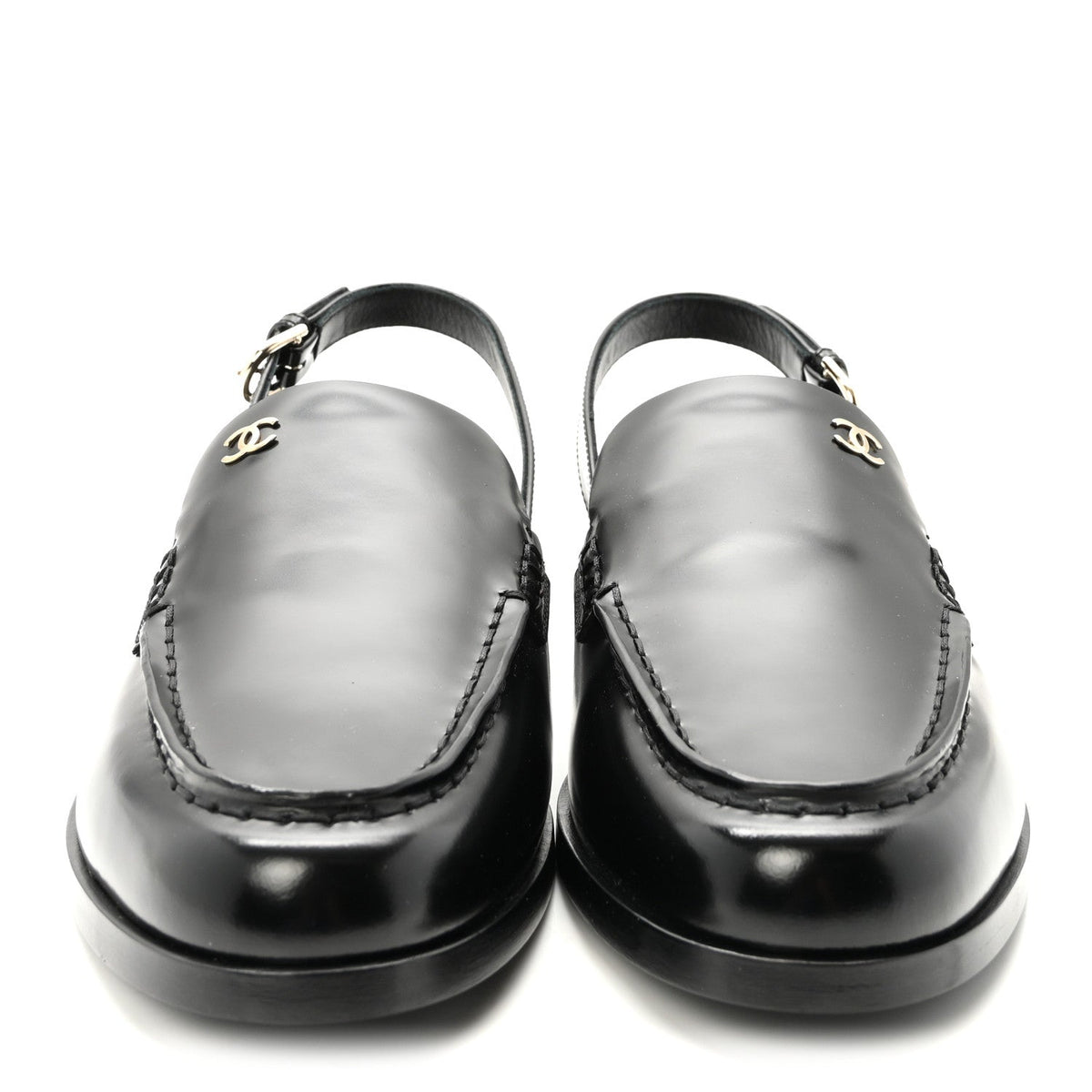 Chanel - Shiny Calfskin Slingback Loafers