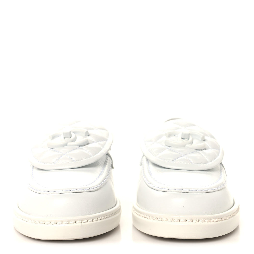 Chanel - Crumpled Lambskin Quilted CC Turnlock Loafers