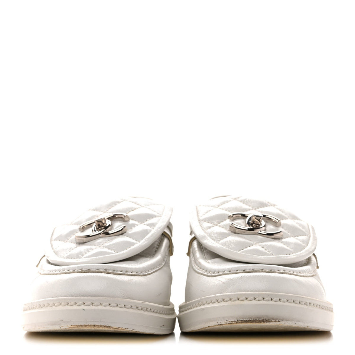 Chanel - Shiny Lambskin Quilted CC Turnlock Loafers