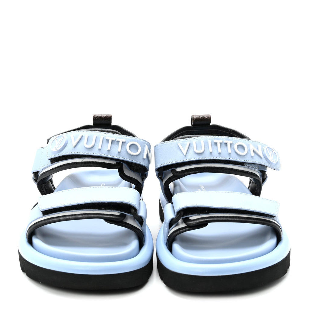 Louis Vuitton - Calfskin Pool Pillow Flat Comfort Sandals - Blue