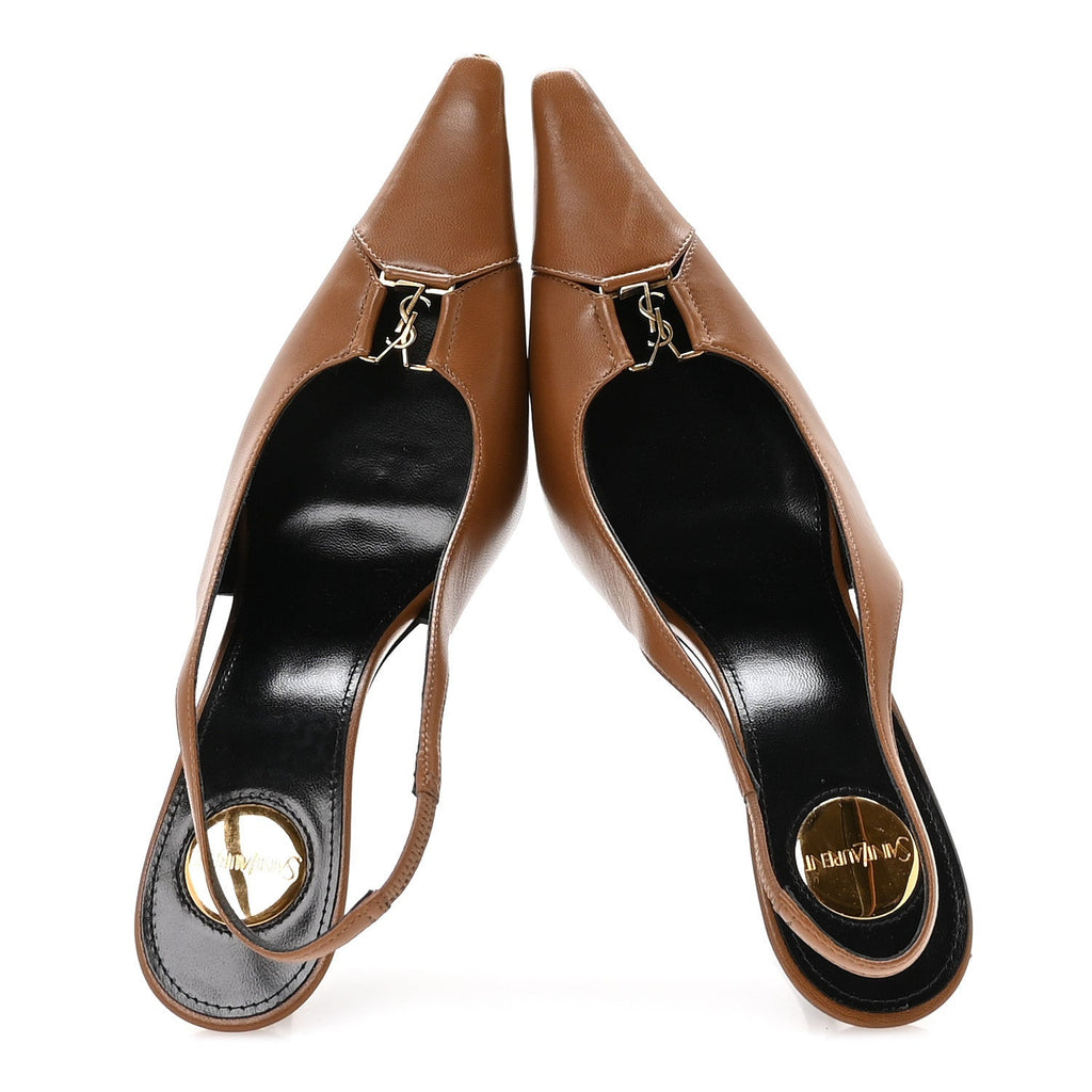 Saint Laurent - Nappa Babylone Breteuil Slingback Pumps